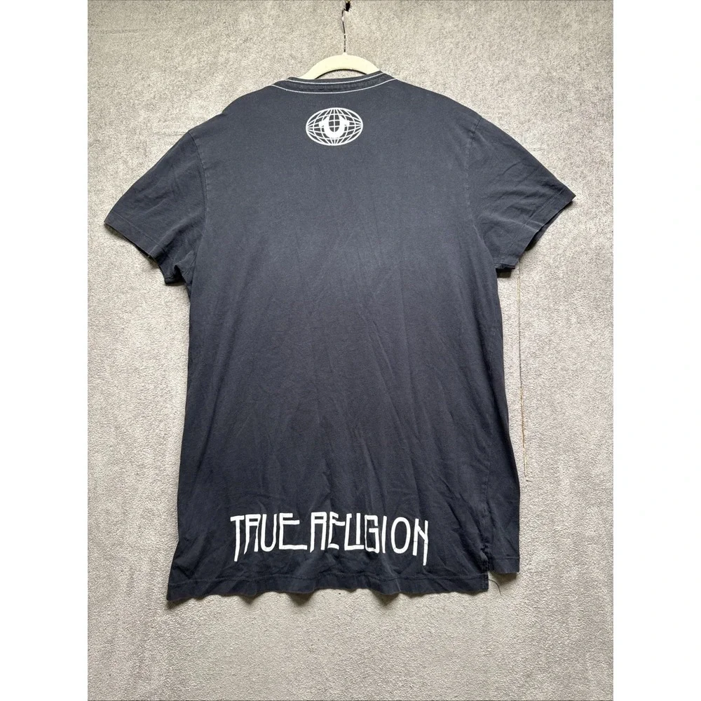True Religion Graphic T Shirt Mens Small Black Buddha World Tour 2016 Streetwear
